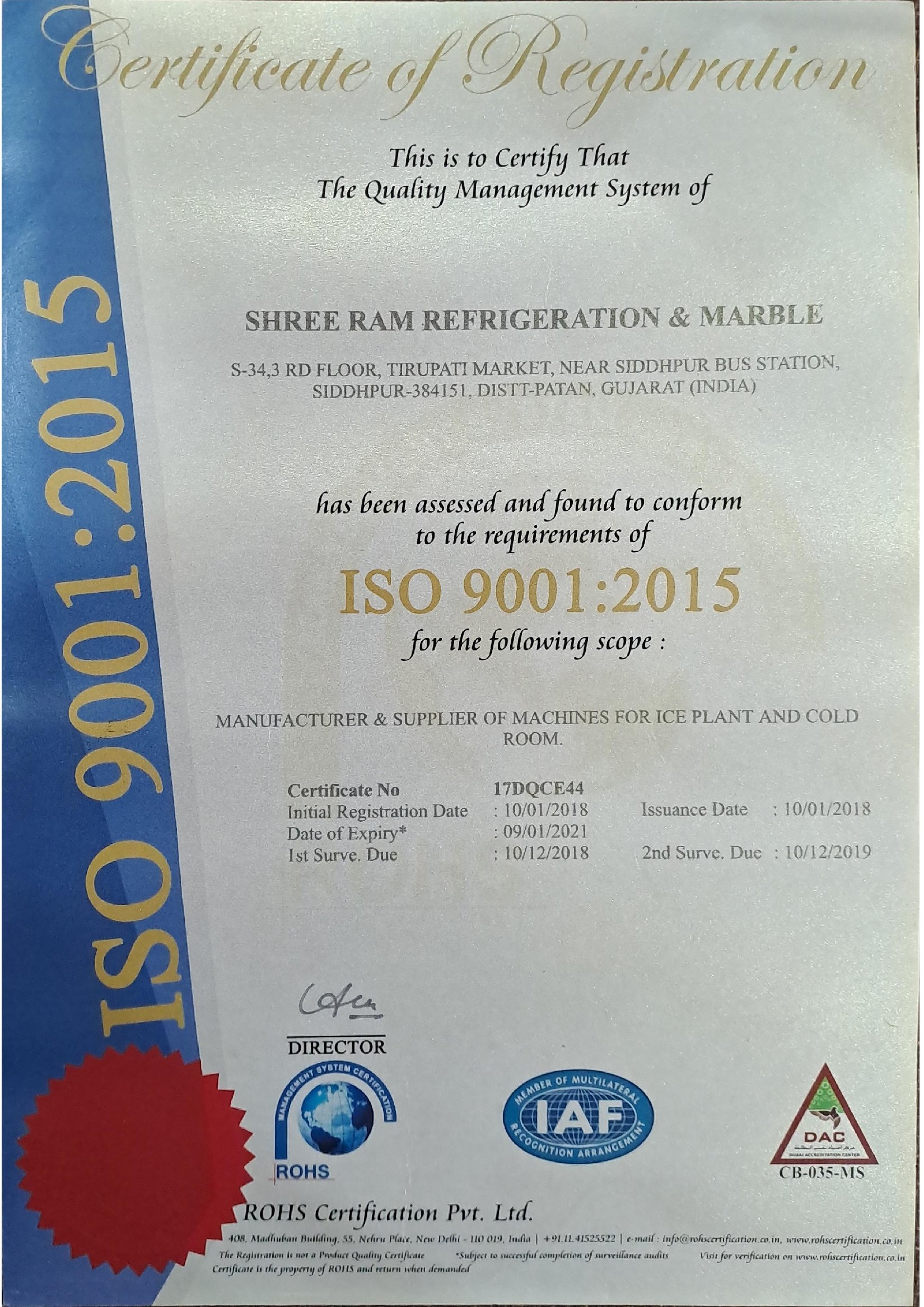 Certificate of Registration